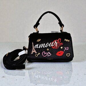 Aldo Black/ Red/ Gold Amour Mini Top Handle Bag NWT